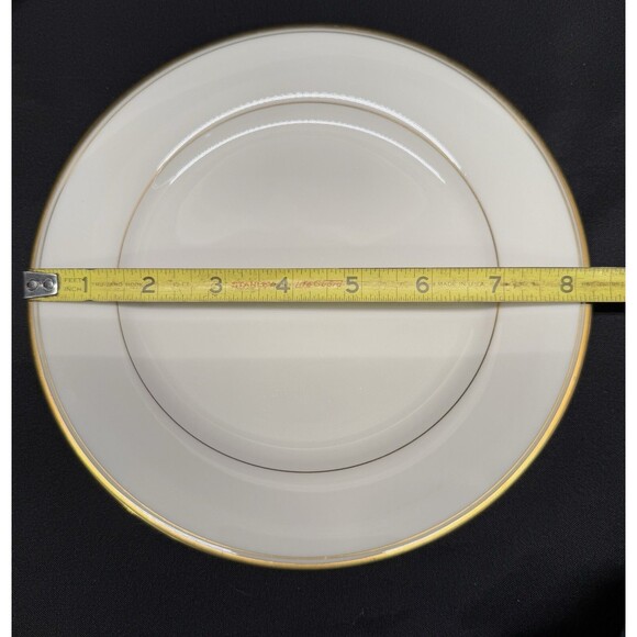 Set 6 Vintage Noritake Ivory China Linton 8.25” Round Salad Plates Gold Rimmed - Picture 6 of 8